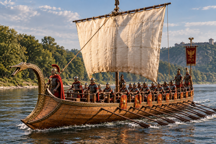 Schiff auf dem Rhenus