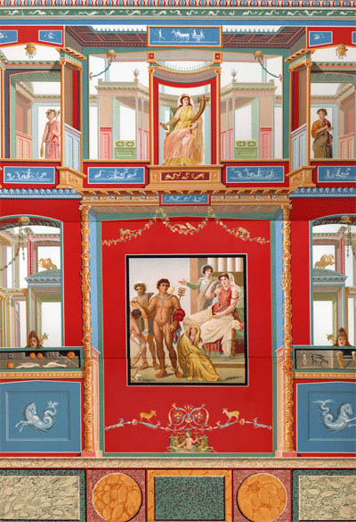 Vierter Stil - Das Ixion-Zimmer in der Casa dei Vettii in Pompeji